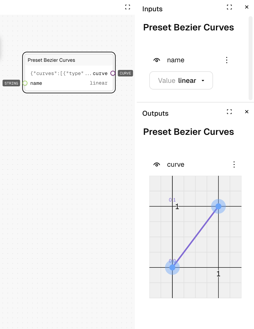 Preset Bezier Curves Example