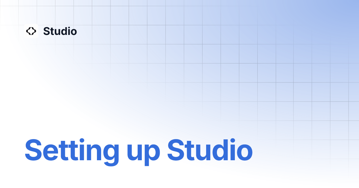 Setting up studio studio